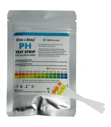 Saliva & Urine pH (tiriamas intervalas 4.5 -9.0) nustatymo testas iš seilių ar šlapimo mėginio, pakuotėje 100 vnt.