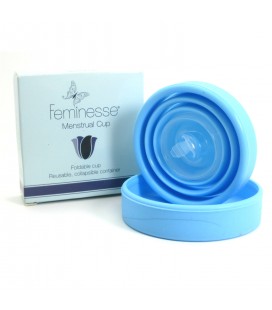 Daugkartinio naudojimo „Feminesse“ menstruacijų taurelė 18 ml  + sterilizuojantis laikiklis