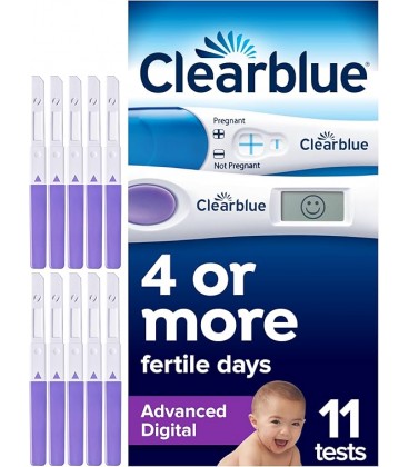 10 x Clearblue Advanced skaitmeniniai ovuliacijos testai + Clearblue Rapid nėštumo testas