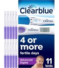 10 x Clearblue Advanced skaitmeniniai ovuliacijos testai + Clearblue Rapid nėštumo testas