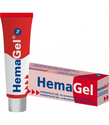 HemaGel hidrofilinis gelis greitesniam žaizdų gijimui, tūbelėje po 5 g